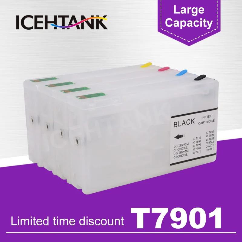 

ICEHTANK T7901 Refill Ink Cartridge For Epson WorkForce Pro WF-4630DWF 4640DTWF 5110DW 5190DW 5620DWF Printer