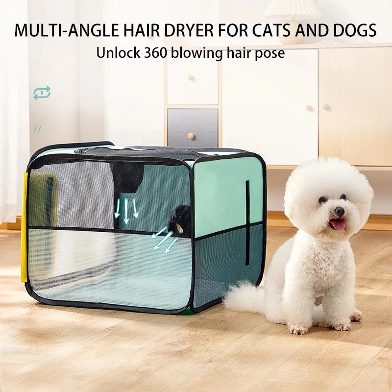 

EZ Pet Drying Box Blowing Hair Dryer Cat Cage Dogs Hair Dryer Blow Box Grooming House Bag Pet Dry Room Hands-Free Drying System