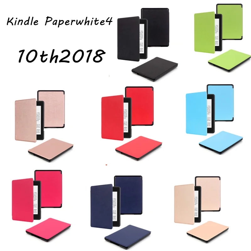 Чехол для Kindle Paperwhite 4 Premium Pu кожаный Твердый чехол из поликарбоната Smart Stand Cover