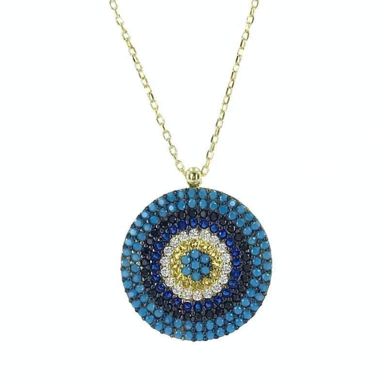 Высокое качество микро мастерство сглаза серебряное ожерелье|Подвески| |