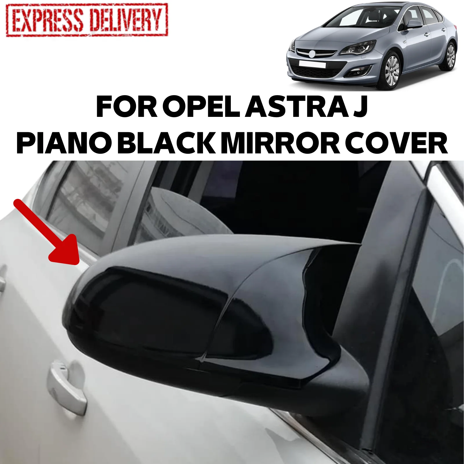 Для OPEL ASTRA J 2010-2014 2 шт. Бэтмен ABS пианино черное боковое зеркало защитное стекло