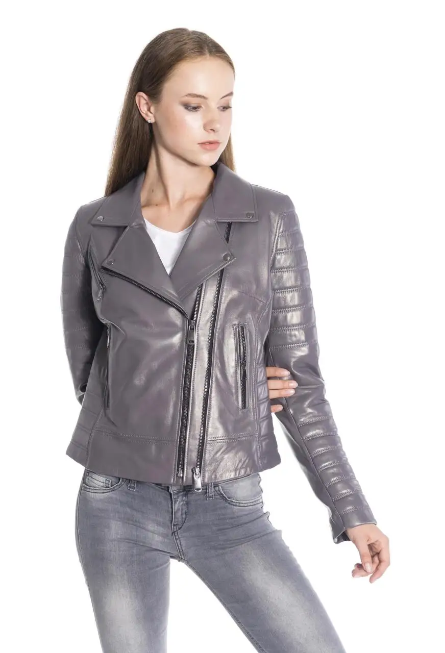 Women Leather Jacket Genuine Real Leather Jacket leather Coat lambskin coat Female Jacket Genuine Leather Women's Beige Coat