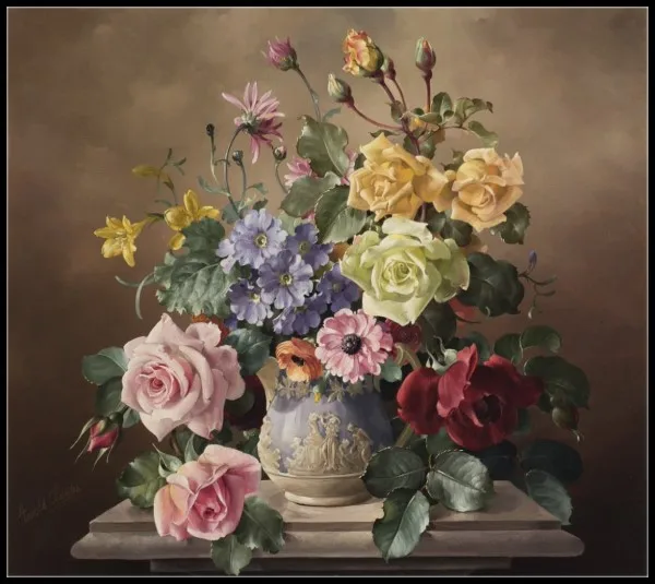 280w x 250h Spring Bouquet Collection- Counted Cross Stitch Kits- DIY Handmade Needlework for Embroidery 14 ct Cross Stitch Sets DMC Color - Color: 280w x 250h