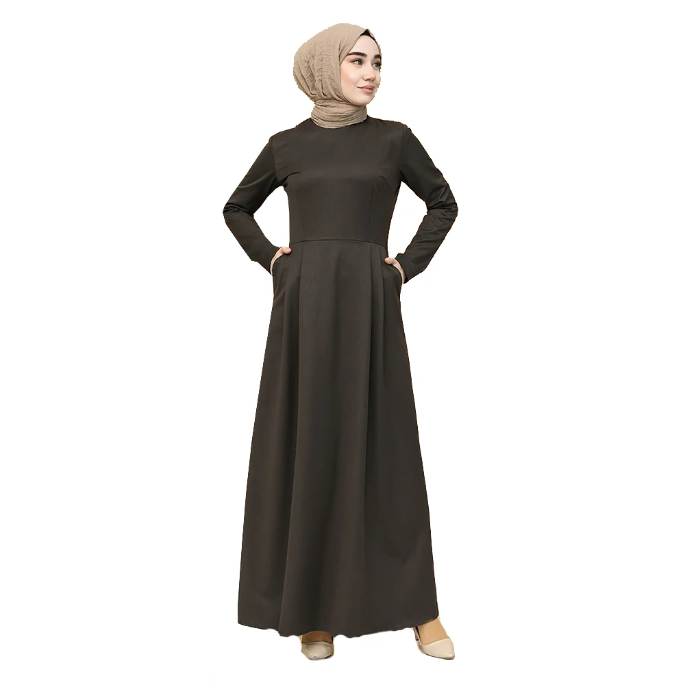 

Pocket Pleated Dress Abaya Dubai Turkey Muslim Fashion Hijab Dress Islamic Clothing African Dress For Women Robe New Season 2021