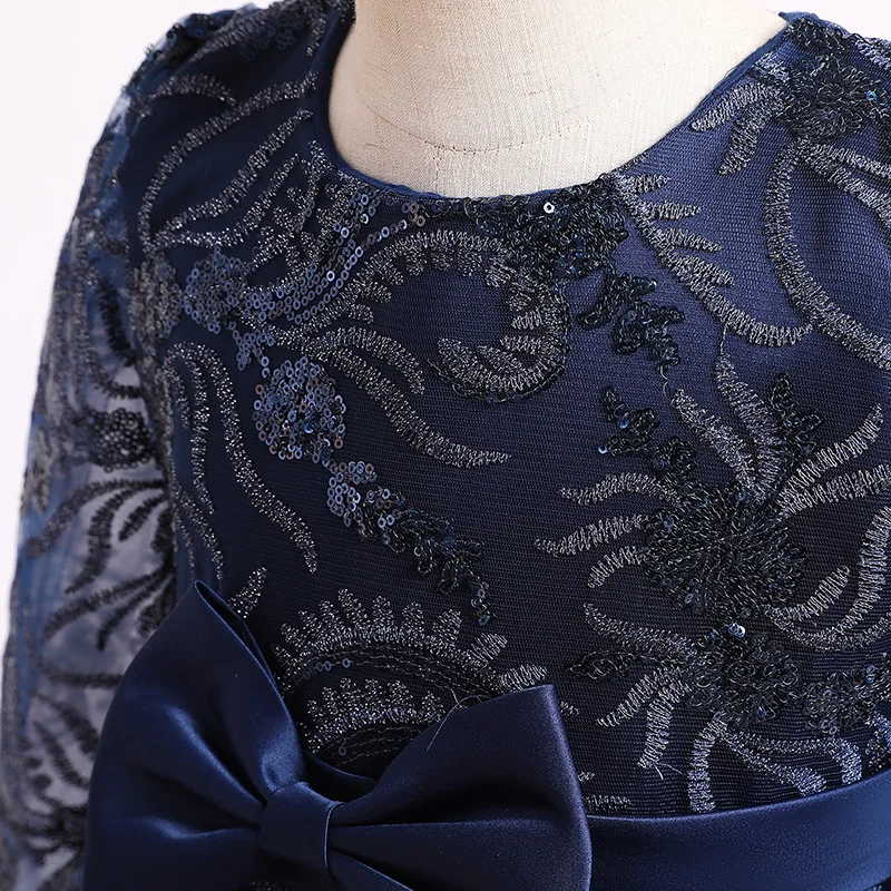

Vintage Embroidery Sequins Girls Dress for Wedding Party Pageant Costume Kids Bridesmaid Princess Dresses Children Clothes 8 12Y