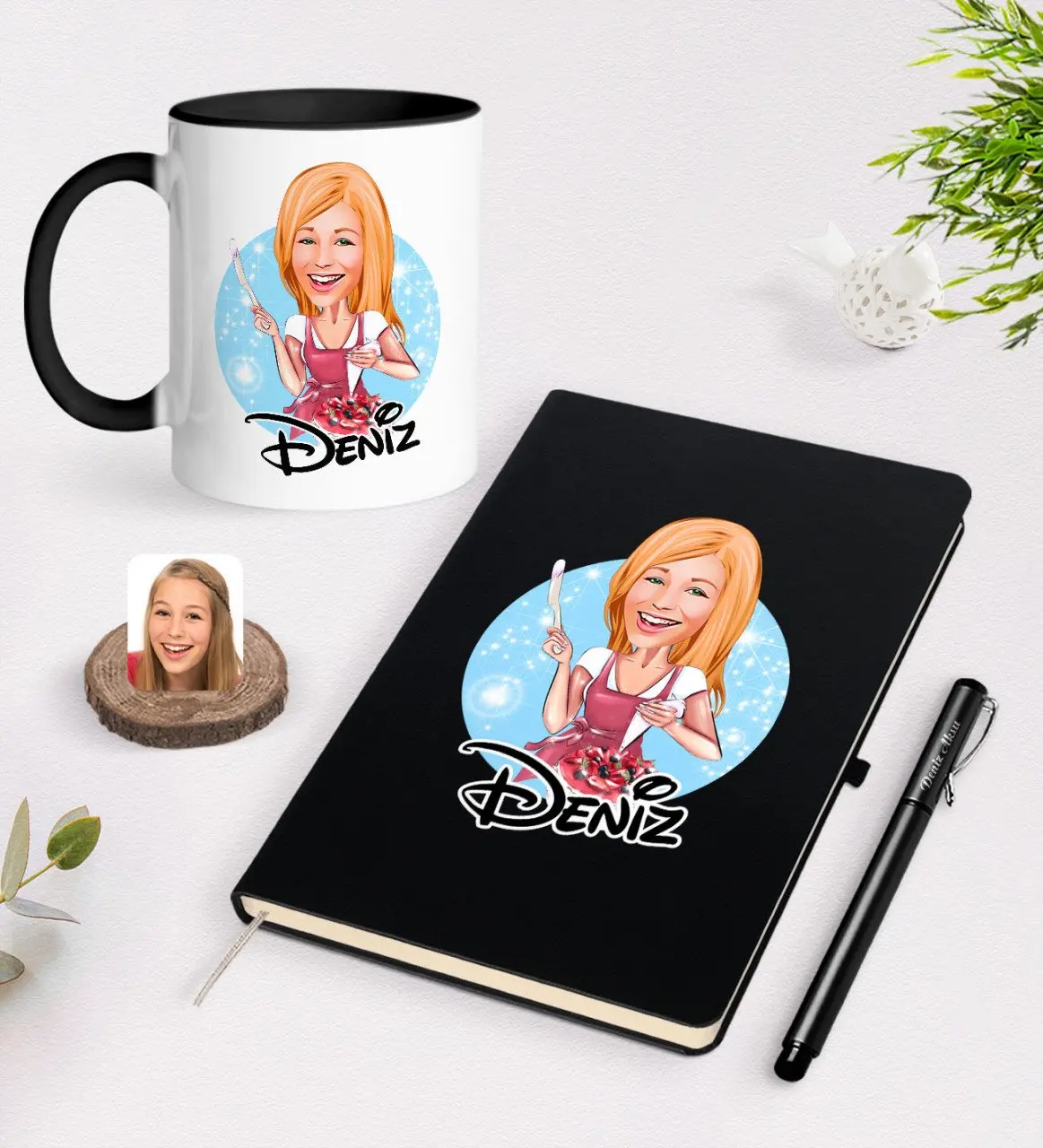 

Персонализированные Для женщин 'S Cook» из сериала «во все карикатура черная ручка для записной книжки и кружка Seti-1