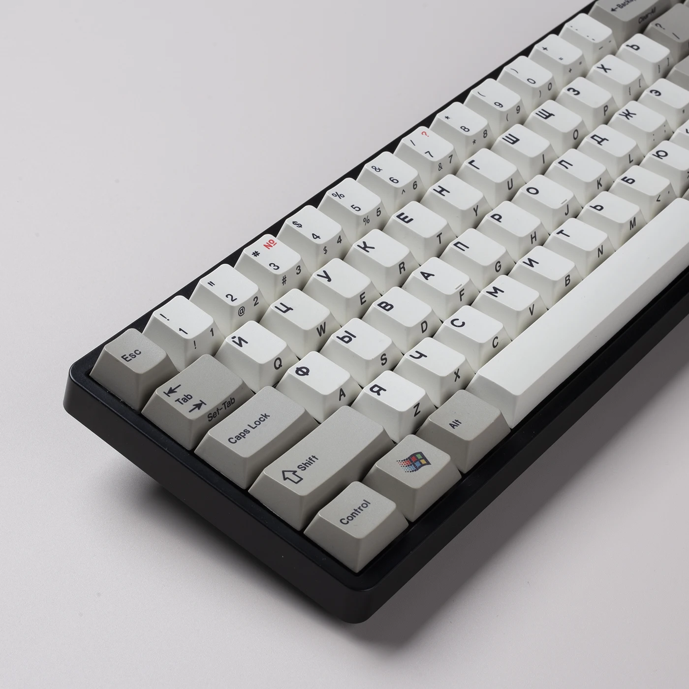 

Русские колпачки для клавиш с корнем Cherry Profile PBT, серые и белые колпачки для клавиш RU для MX Switch, механическая клавиатура ANSI 61 64 84 108 IKBC Filco