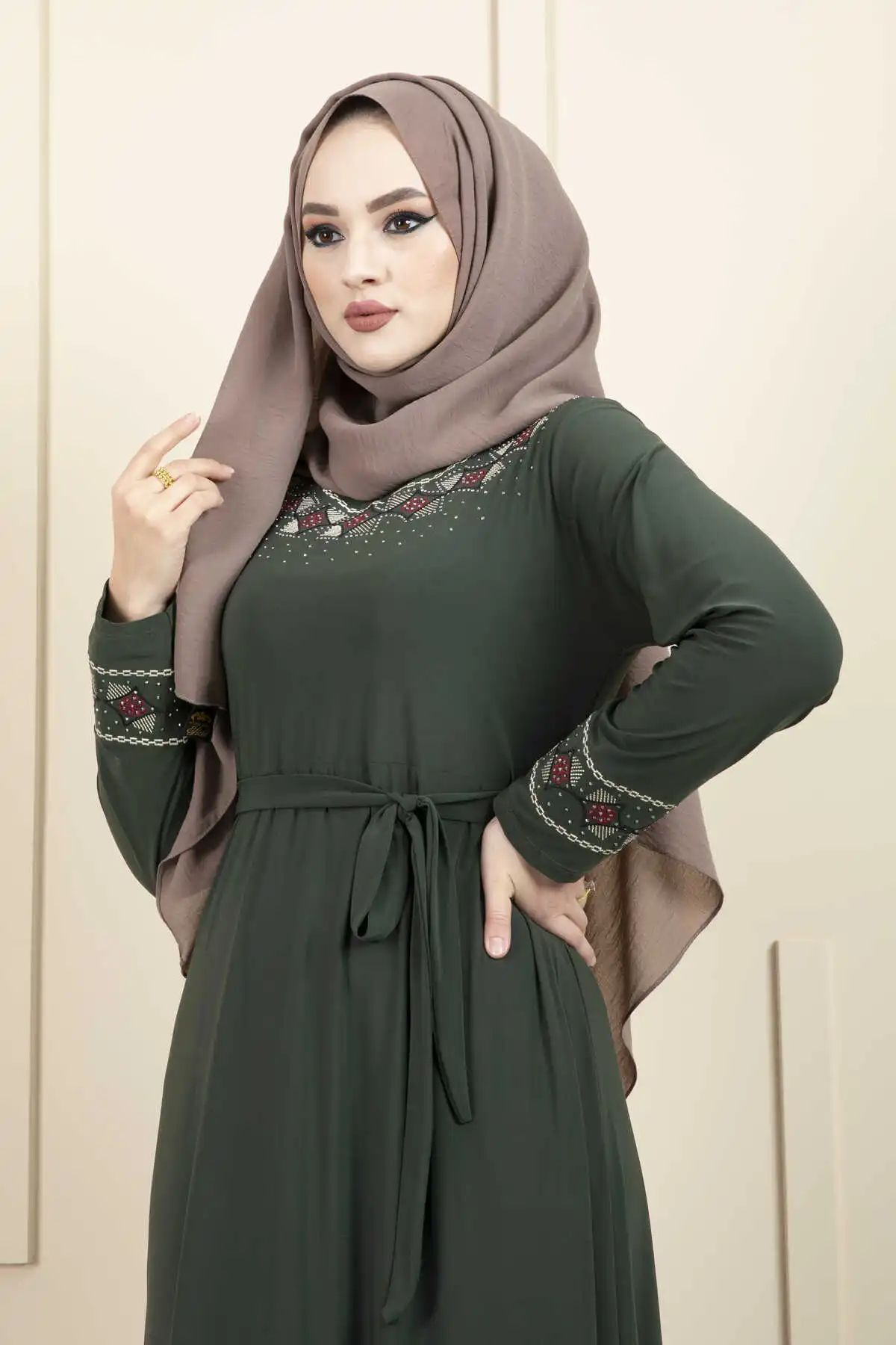 Женское платье с вышивкой под камень ИД Рамадан Дубай мусульманский хиджаб новый