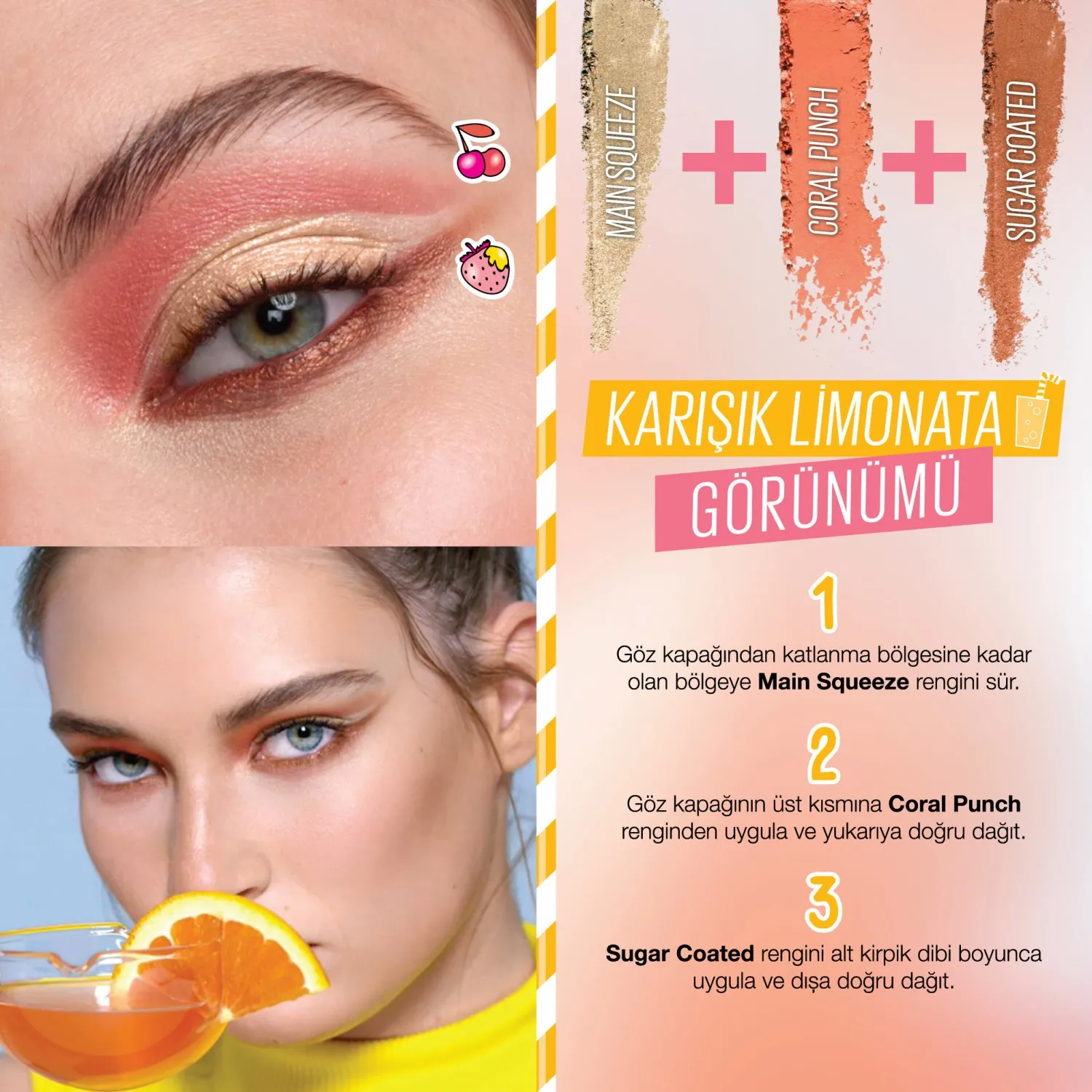 Палитра Maybelline New York Lemonade Craze | Макияж теней для век