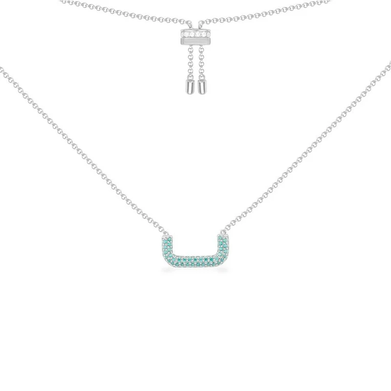 

2020 Fashionable High Quality Cubic Zirconia New Semi-square Adjustable Necklace Feminine Simple Temperament Accessories