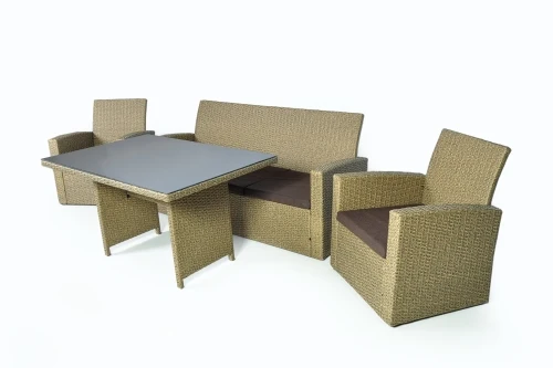 Комплект садовой мебели: Диван Кресла Стол Divan24 Сицилия (бежевый) Мебель / Садовая