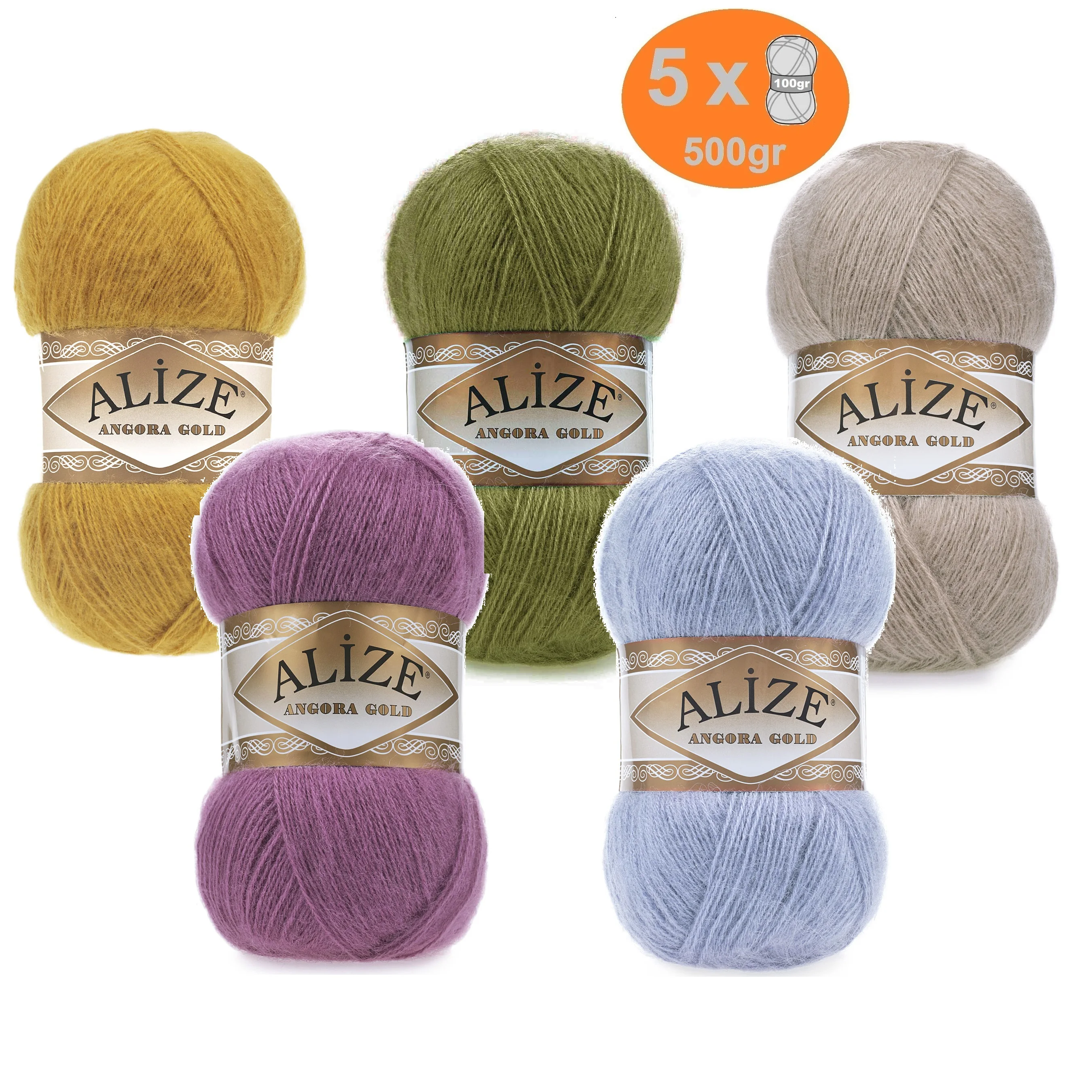 

Alize Angora Gold Yarn DIY Knitting Crochet 5x100gr-550mt %20 Wool %80 Acrylic Wrap Beanie Sweater Kids Adults Knitwears Winter