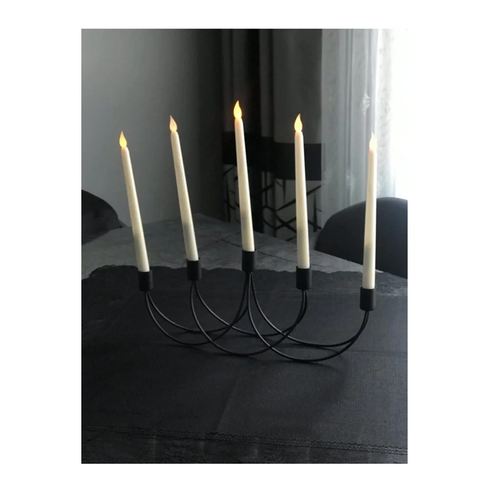 Подсвечник 5 li черный подсвечник каяк декоративный хрустальный 3 дужки