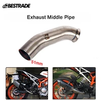 motorcycle exhaust middle link pipe mid connect tube stainless steel slip on 51mm modified for duke 125 250 390 rc390 2017 2020