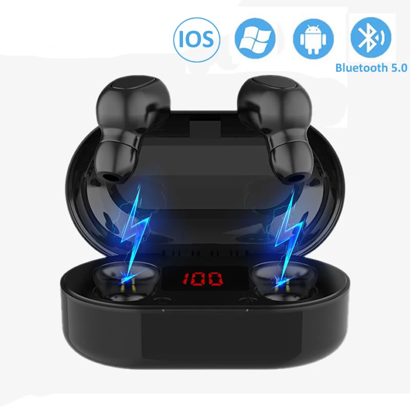 Bluetooth-наушники TWS водонепроницаемые с микрофоном и цифровым дисплеем |