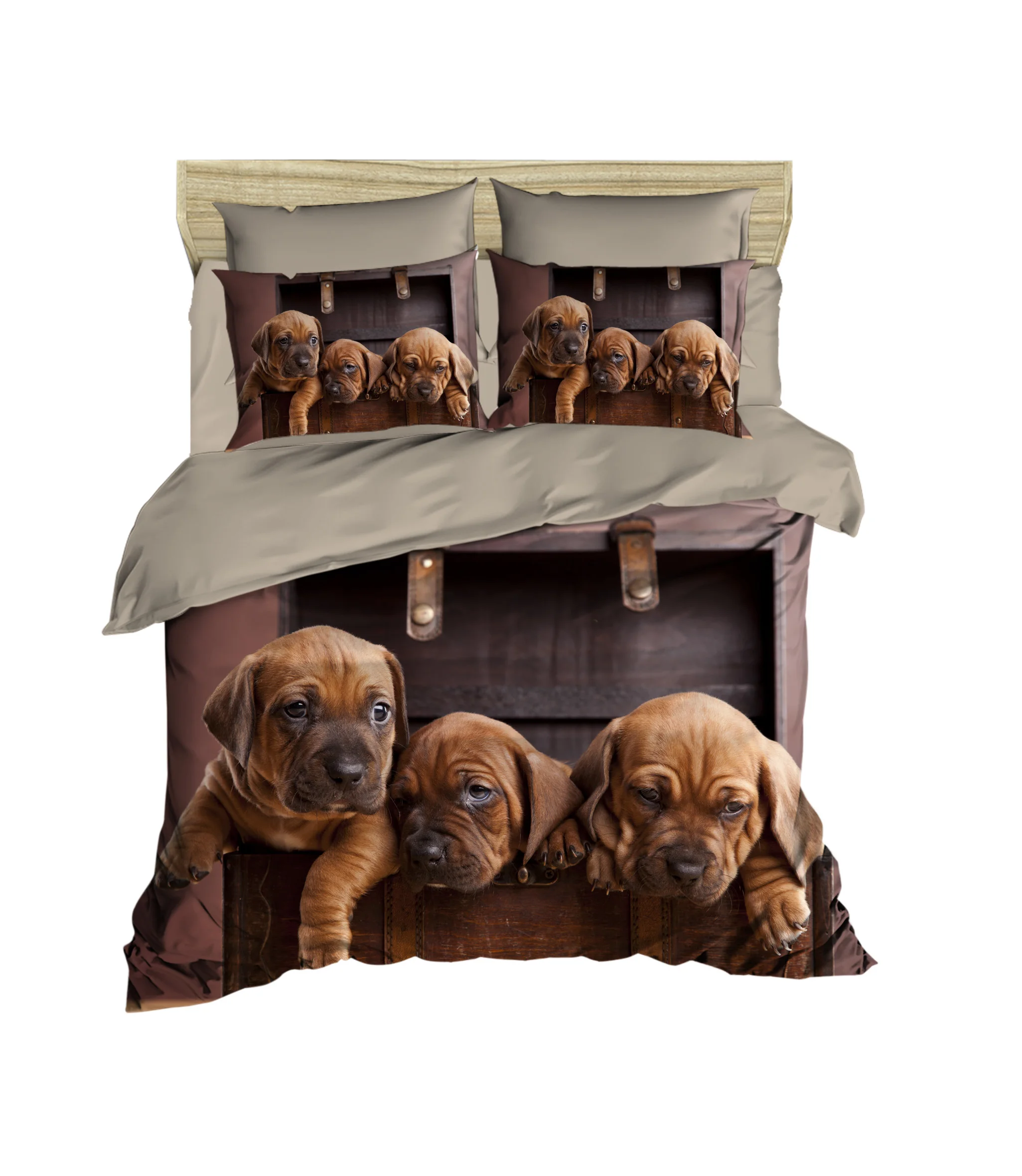 

100% Turkish Cotton Cute Dogs Themed 3D Printed Duvet Cover Set, All Sizes, Made in Turkey