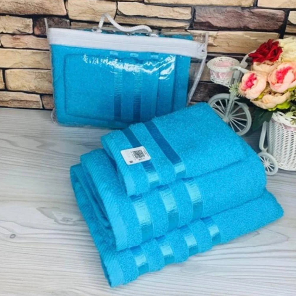 Set of towels 3 PCs. Bath towel kitchen terry set cotton 100% Towel Large bath Kitchen Terry Microfiber for microfiber | Дом и сад