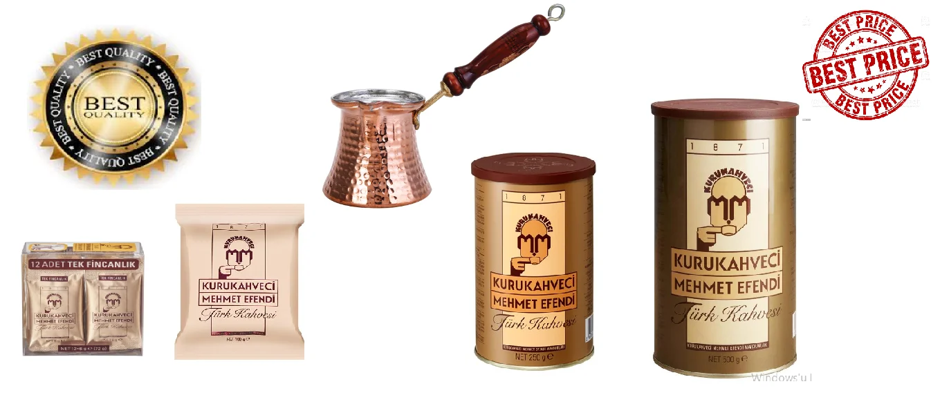 

Набор для турецкого кофе Kurukahveci Mehmet Efendi с деревянной ручкой, медный, Cezve, греческий, арабский, выгравированный кофе