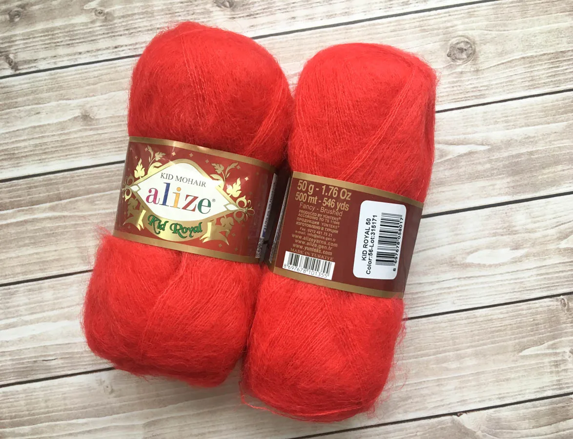 Пряжа Alize Kid Mohair 62% мохер 38% полиамид вес мотка 50 гр длина 500 м 1 МОТОК | Дом и сад