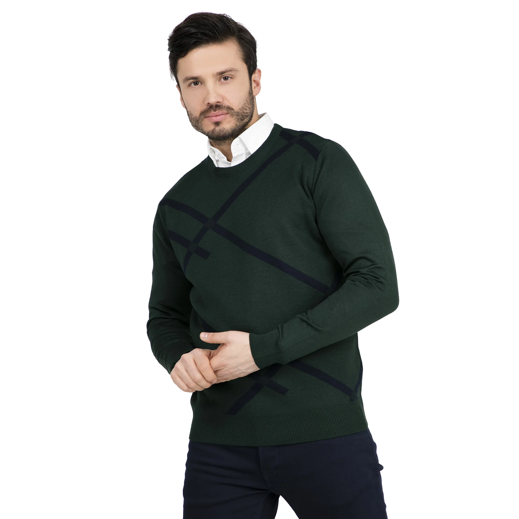 BURATTI BIKE COLLAR MEN 'S SWEATER 430 OY2029 | Мужская одежда