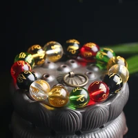 1214mm five elements lucky beaded bracelet colorful chinese feng shui fashion adjustable bracelet for women men friendship gift