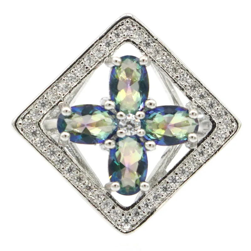 Женское кольцо из серебра с Мистик топазом 23 х22 мм|925 silver ring|silver ringring ring |