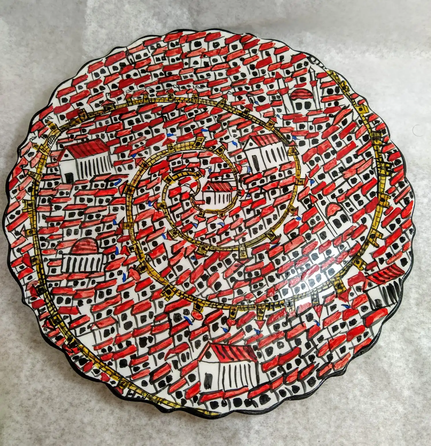 

Finecraft Handmade 100% Original and Original Design Ceramic, Tile Decorative Plate Es-615