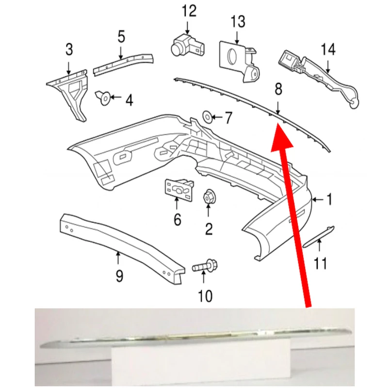 ROLLSROVER задний бампер хромированный Стайлинг формовочная отделка для Jaguar XJ 2010-2015 XJR
