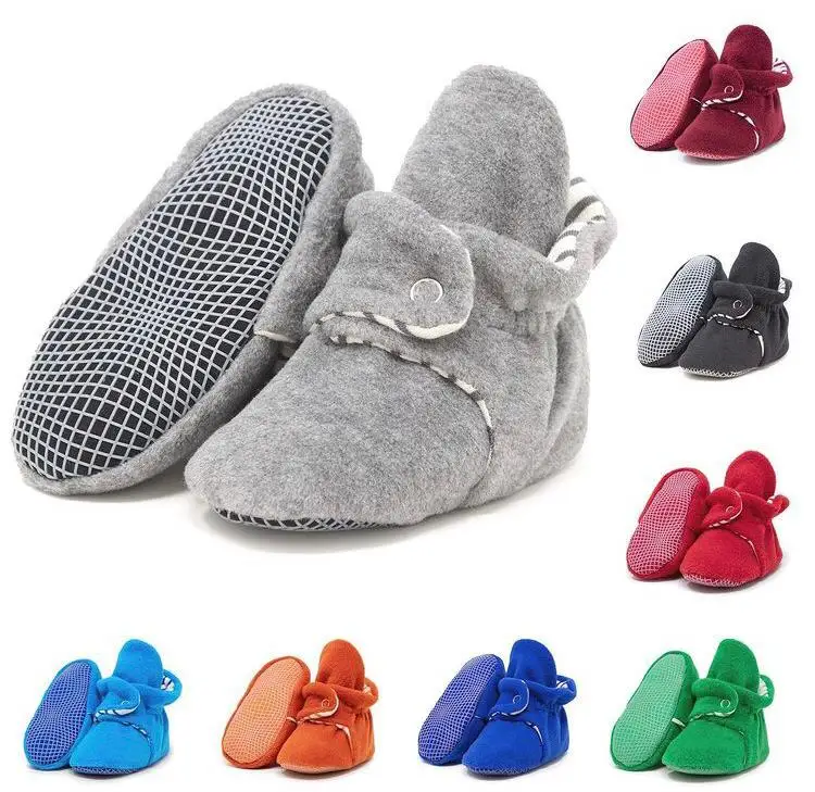 

%100 Handmade Baby Unisex Fleece Booties with Non Skid Bottom, Flexible for Baby Boys Girls Toddlers