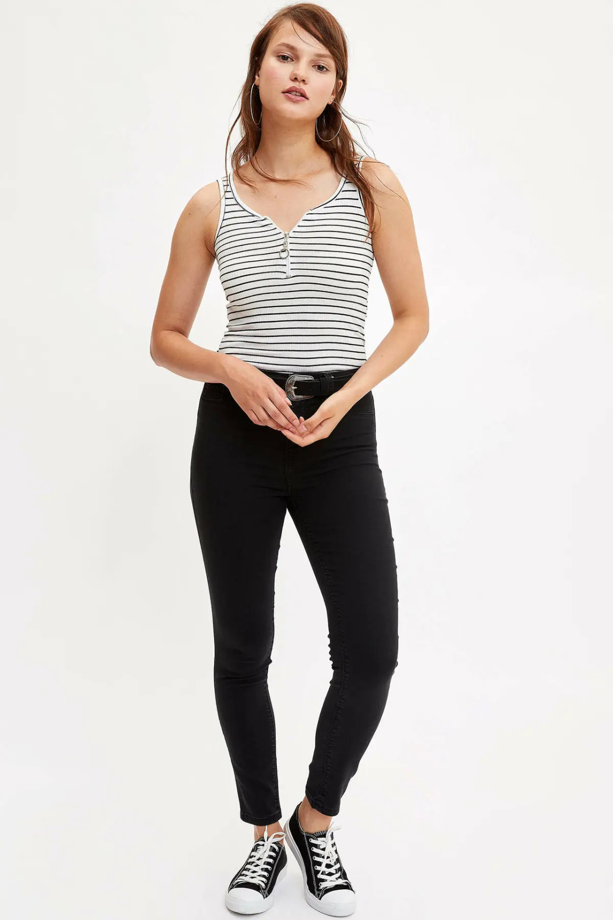 Женские джинсовые брюки DeFacto повседневные длинные эластичные джинсы со средней