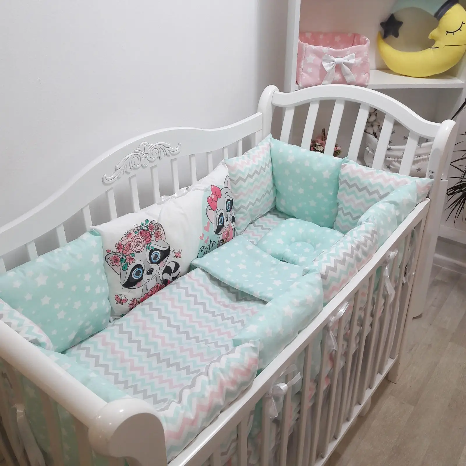 Set in a baby bed sides bumpers in the cribs Bed linen  in a crib for newborns cradles Mamdis