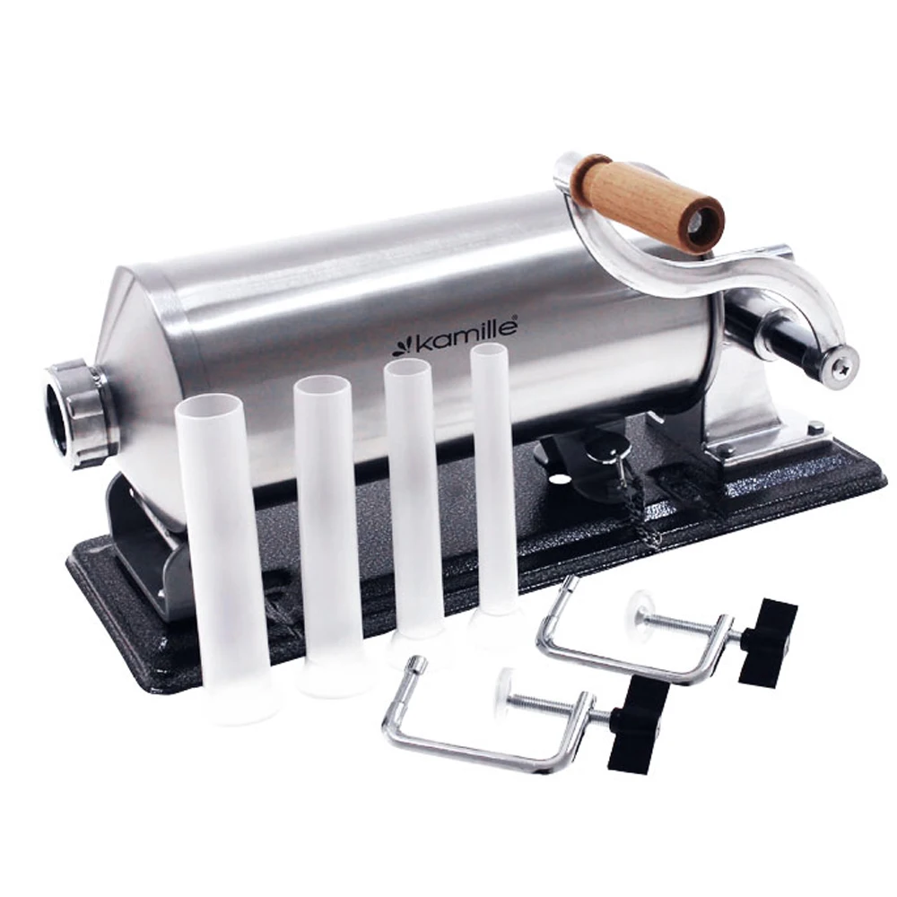 Колбасный шприц KAMILLE 3 кг горизонтальный из нержавеющей стали пластиковые