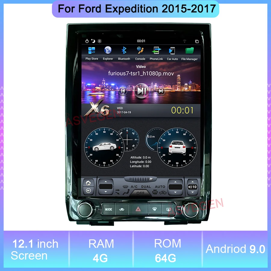 Автомобильный мультимедийный плеер 12 1 дюймов Android 9 0 для Ford разгрузки 2015-2017
