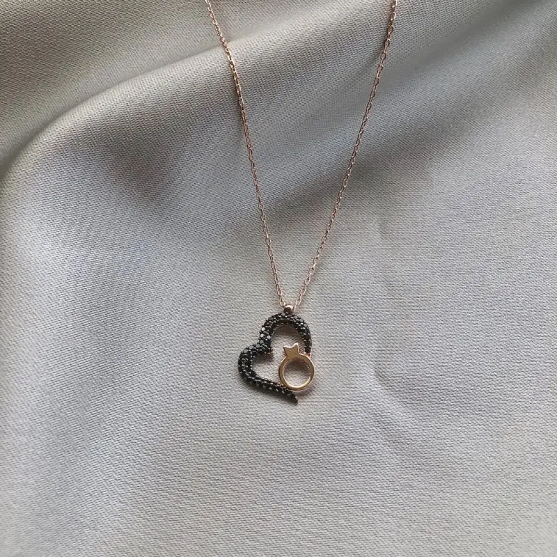 

Stone In My Heart 925 Sterling Silver Necklace Women Girls Gift Jewelry Accessories Fashion Handmade Elegant Chain