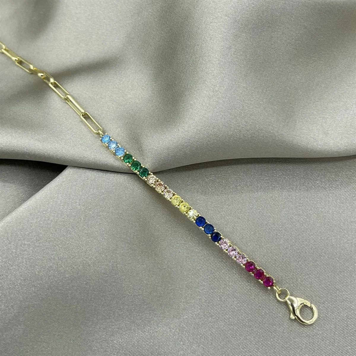 

Plated Imported Chain Color Waterway Bracelet