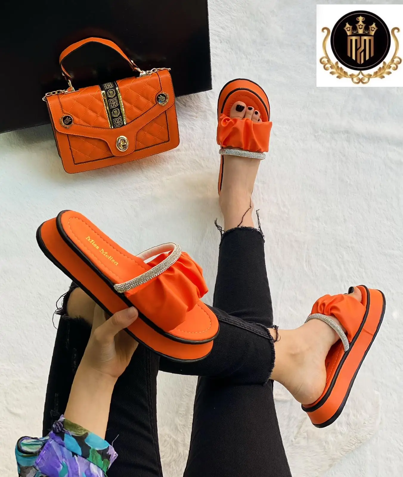 

Miss Melisa Cotton Model Stone High Slippers TR120