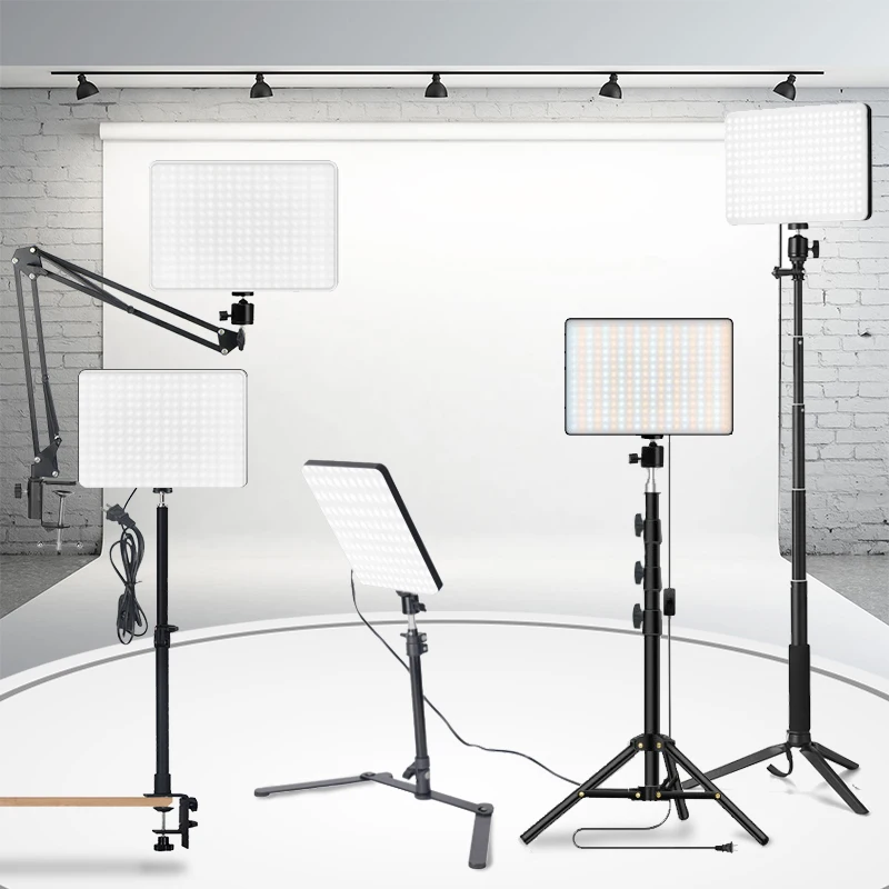 

Dimmable LED Video Light Panel EU Plug 3200k-6000k Photography Lighting For Live Stream Photo Studio Fill Lamp Three Color