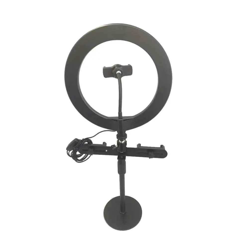 Настольная Кольцевая Селфи лампа для фотографов 26 см с 3 держателями телефонов