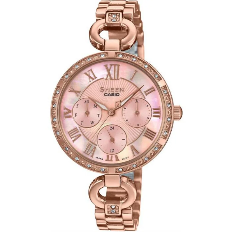 Оптическими зумом Casio женские оригинальные стальные часы модные роскошные 5 АТМ