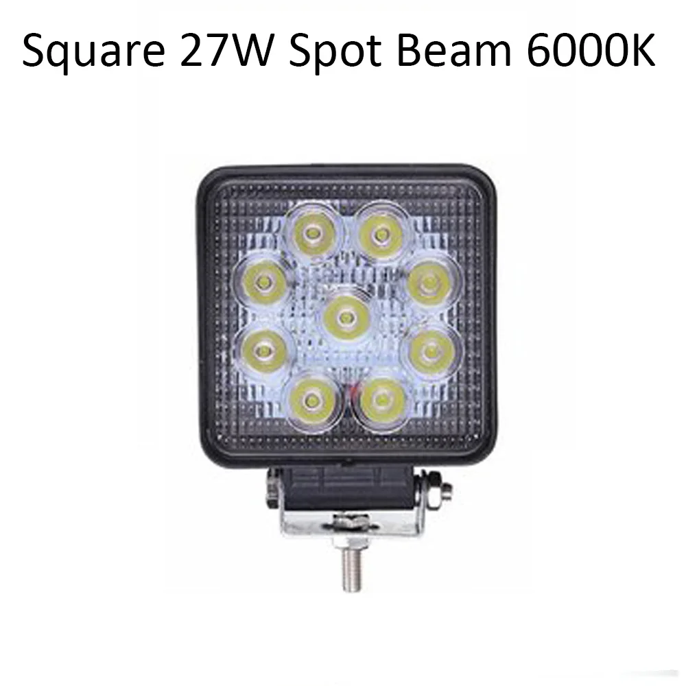 

10PCS ECAHAYAKU 4'' inch Square 27W LED Work Light/lamp IP67 Waterproof Spot/Flood Light for Off-road vehicle ATVs Bus 4*4 Lamp