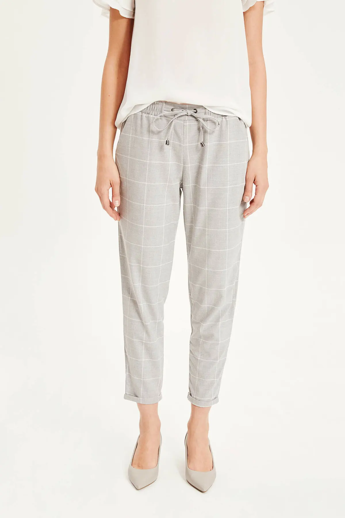 DeFacto Модные женские клетчатые брюки весенне-осенние длинные повседневные