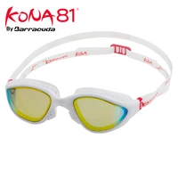 barracuda kona81 swimming goggles mirror lenses open water triathlon uv protection for adults 94510