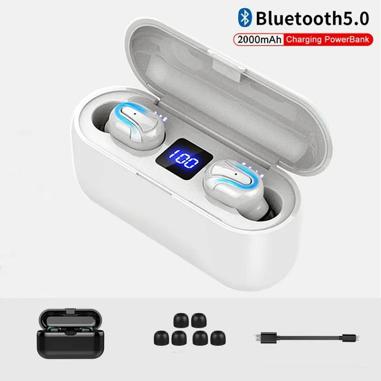 Bluetooth 5,0 наушники беспроводные наушники Blutooth наушники Handsfree спортивные наушники игровая гарнитура телефон PK HBQ - Цвет: Красный