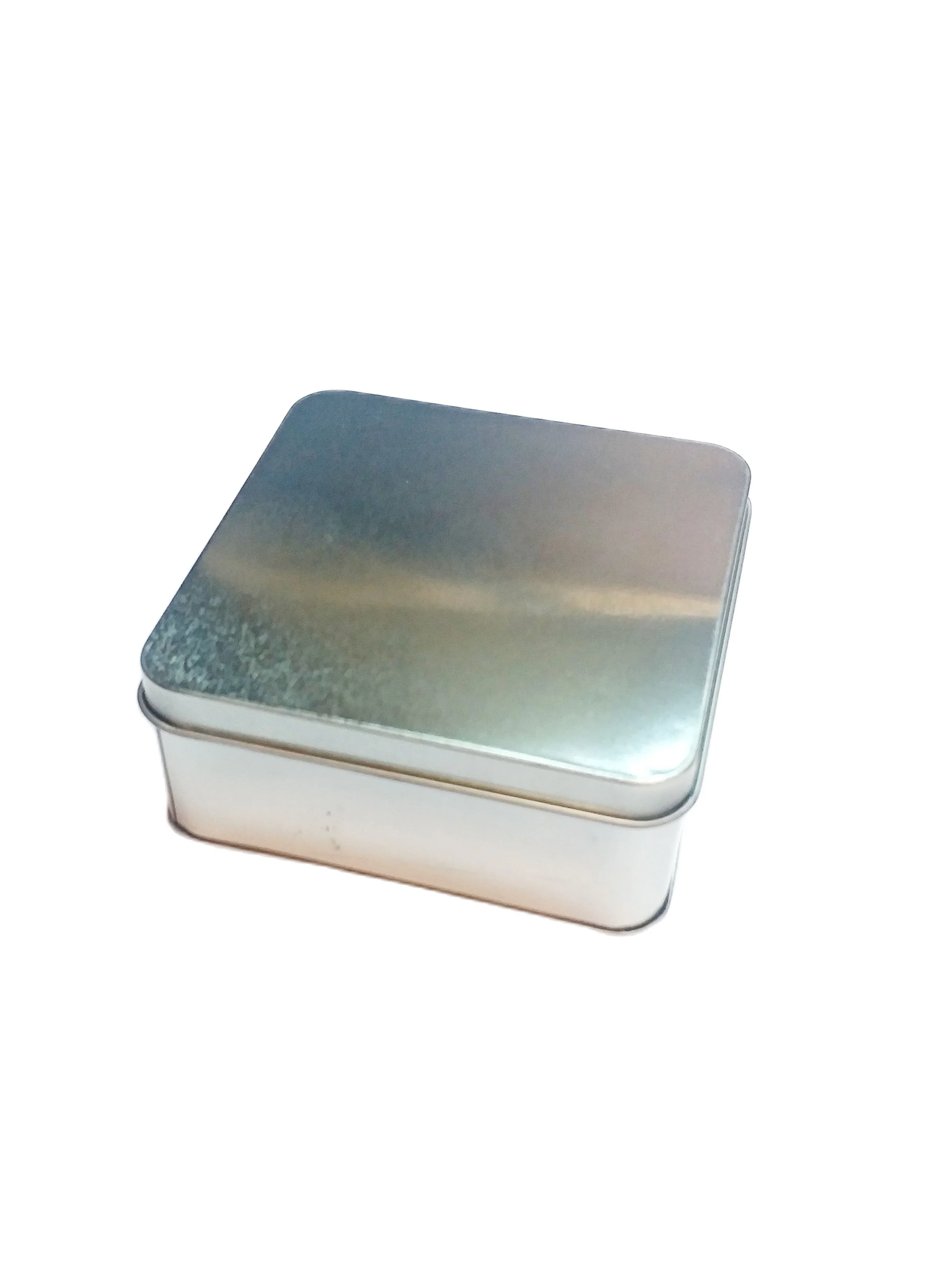

5PCS Metal Empty Tins Box Square Airtight Metal Storage Tin Home Organizer with Lids for Small Items Storage 9x9x4cm
