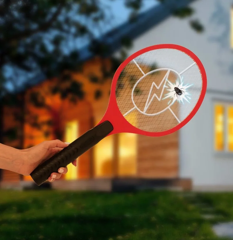 Мухобойка электрическая от летающих насекомых на батарейках ракетка цвет МИКС |