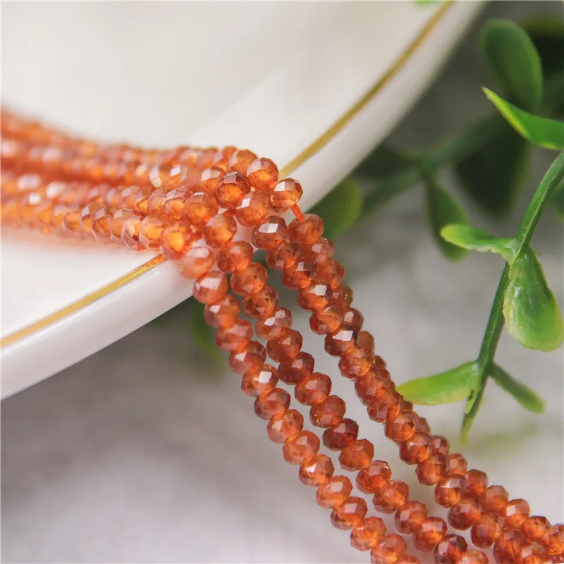 

Natural Gem Stone Orange Garnet Loose Beads Strand Faceted Abacus 2x3mm Material For Making Jewelry Necklace Bracelet