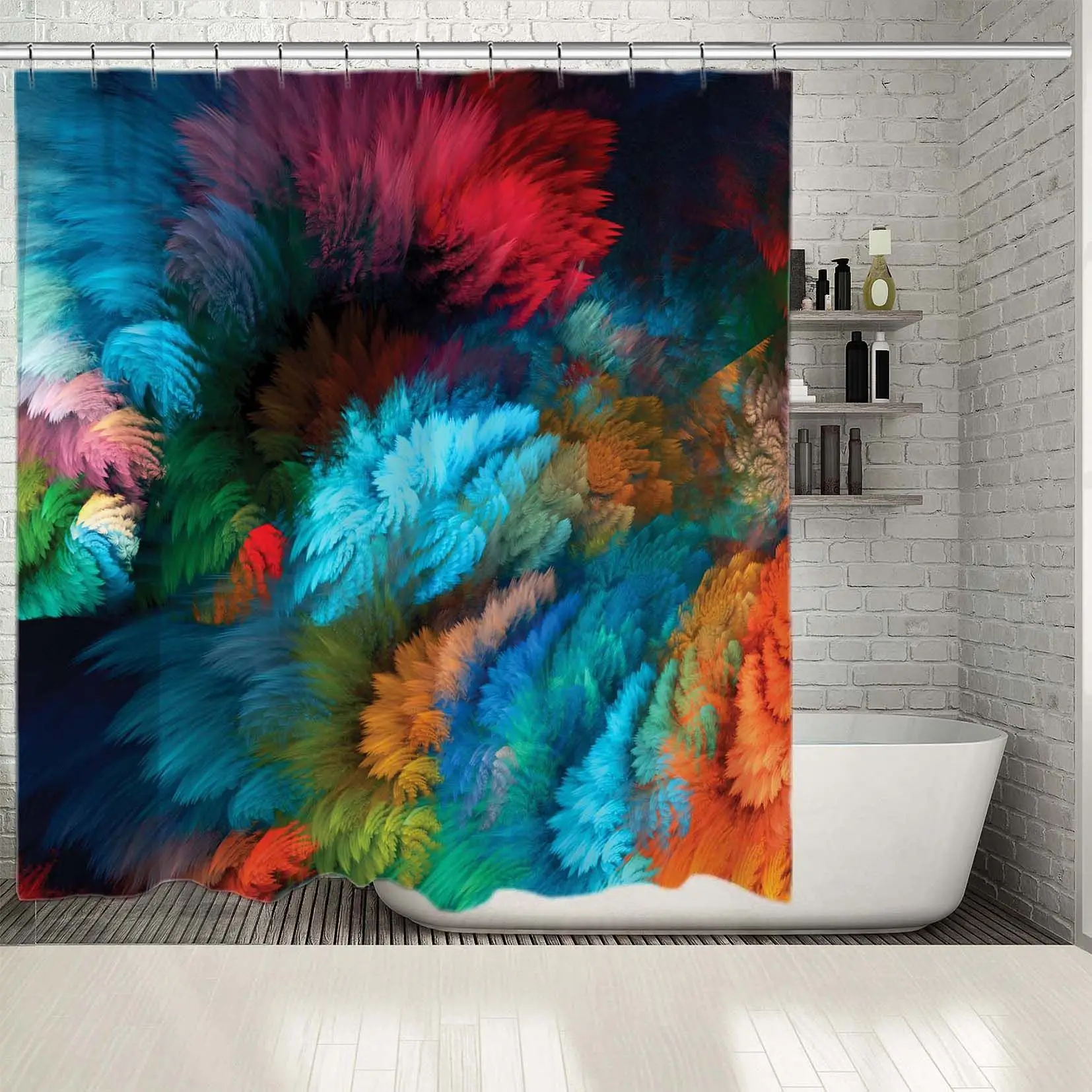 Занавески для душа Абстрактные Художественные Красочные волны художественные