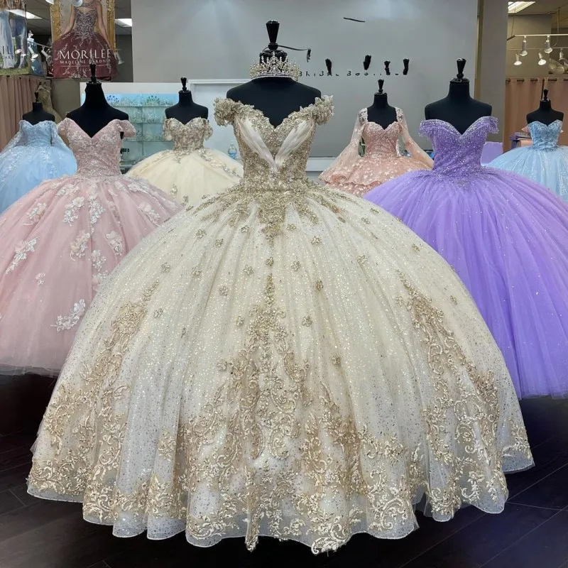 

Новинка, платья XV лет, платья Quinceanera, с открытыми плечами, с бисером, блестками, милые мексиканские платья Charro 16