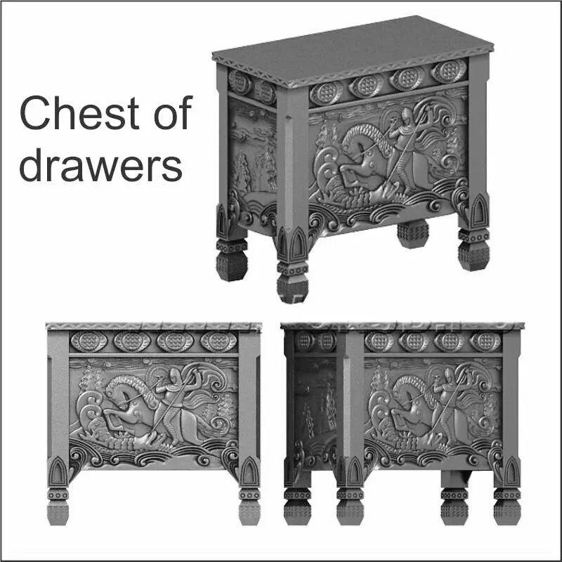 

3D STL model for carved figure cnc machine Router Engraver ArtCam Vectric aspire 5pcs/ set Chest of drawers