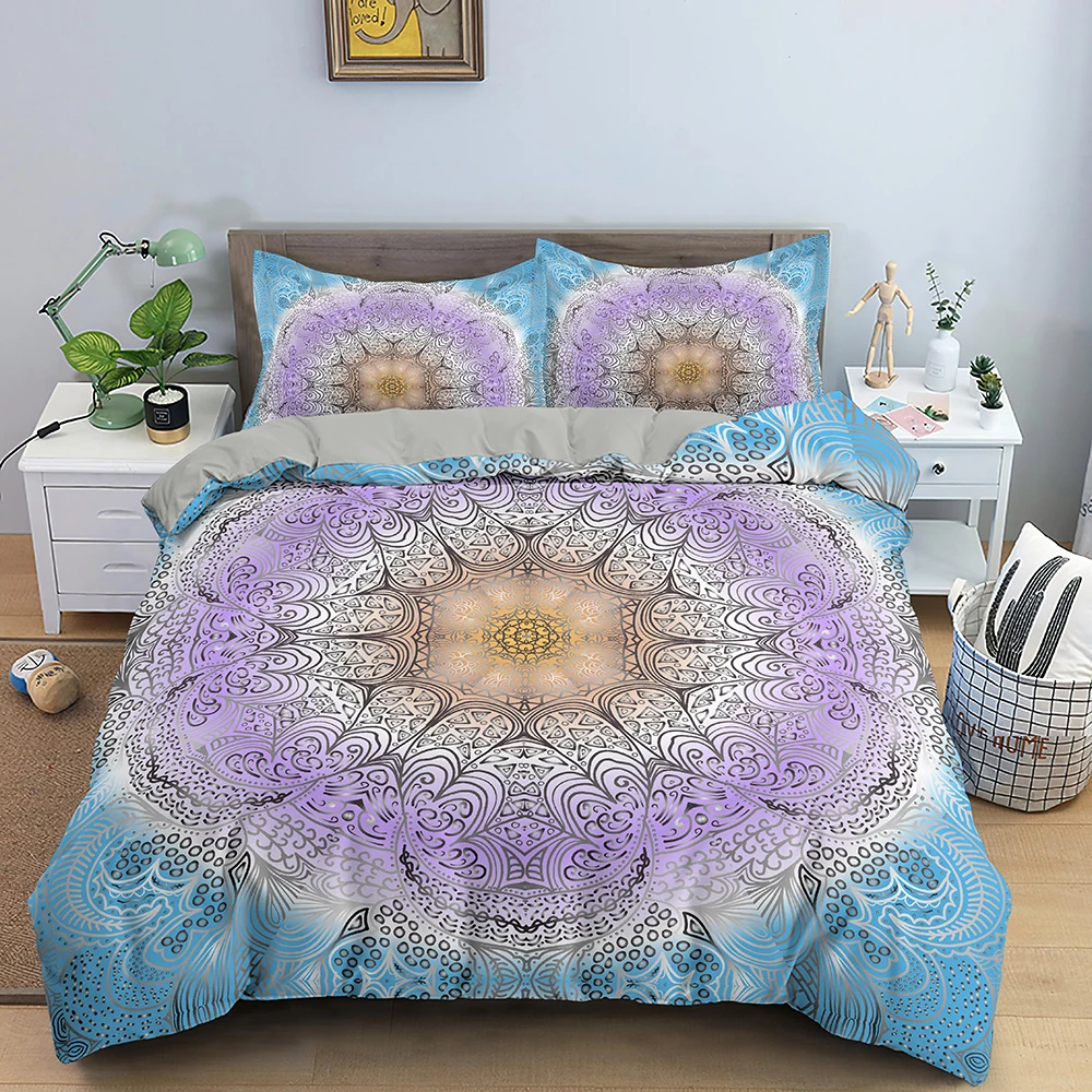 Комплект с пододеяльником и наволочкой 3D принтом | Дом сад